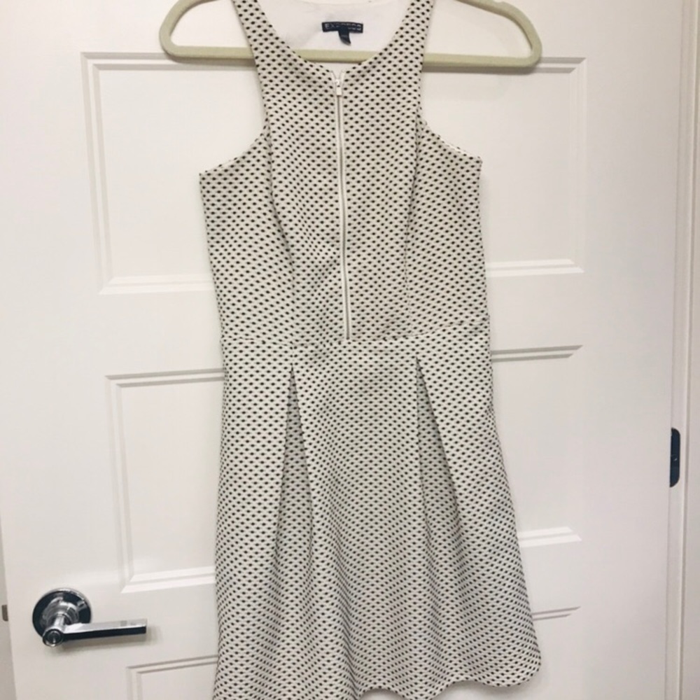 Express polka dot racerback zipper dress